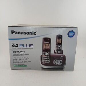 Panasonic KX-TG6572 DECT 6.0+ Cordless Phone Answering System 2-Handset Red Wine